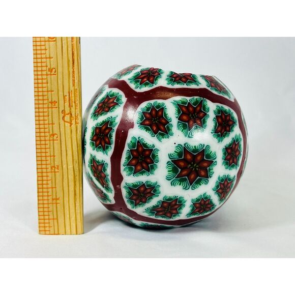 Vtg Illuminating Candle Co Glow Stained Glass Look Poinsettia Psychedelic - Picture 4 of 4